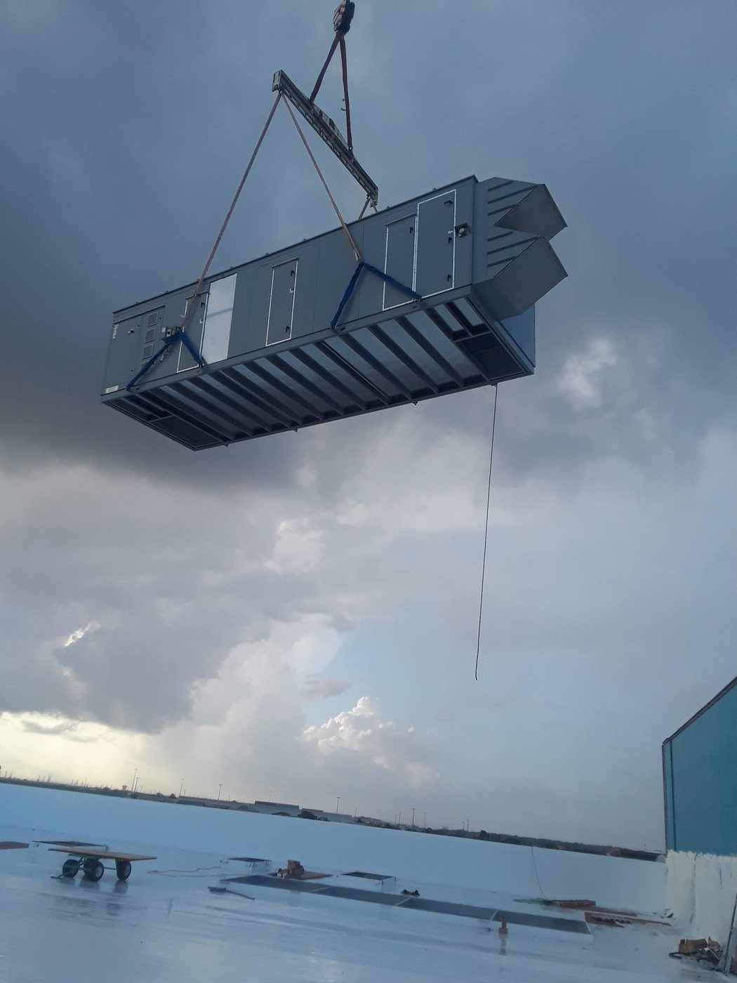 Ductwork and ceiling infrastructure progress.
