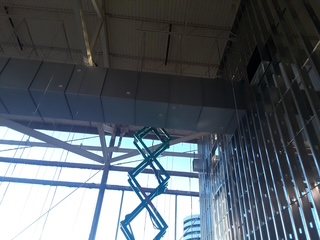 Ductwork and ceiling infrastructure progress.